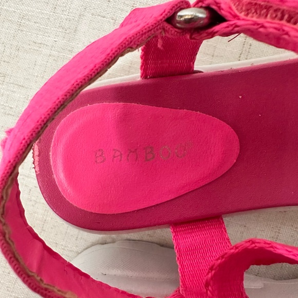 Women’s Hot Pink Strappy Wedge Sandals – Size 10 | Velcro Closure - Picture 8 of 9